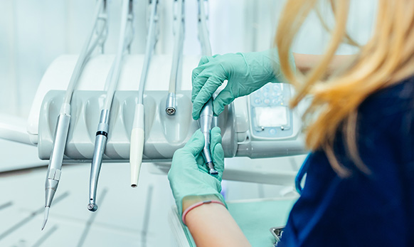 Dental tools at the ready